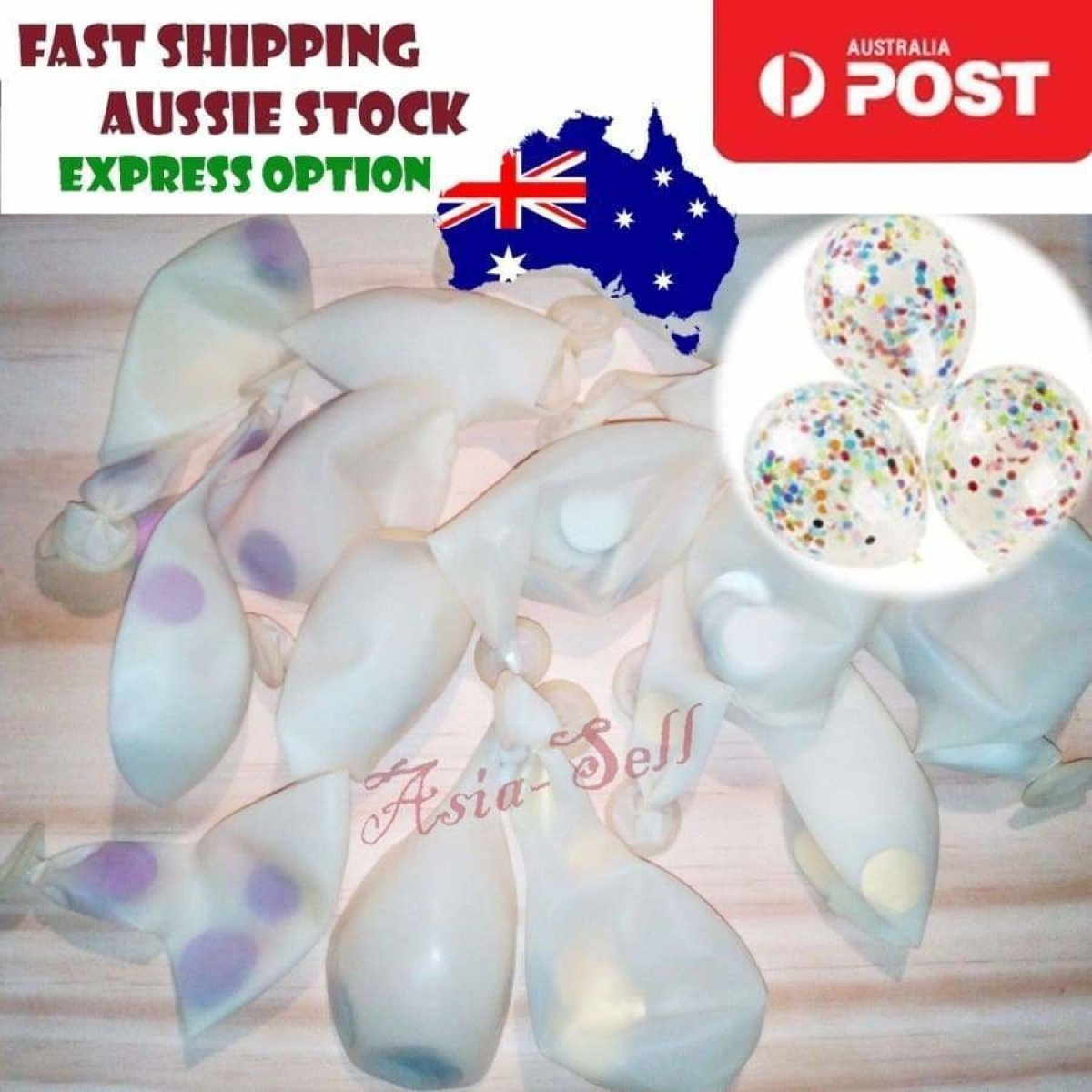 Large 30cm Clear Balloons Purple Silver Gold Confetti Circles Stars Birthday - CIRCLES Multicoloured - Asia Sell