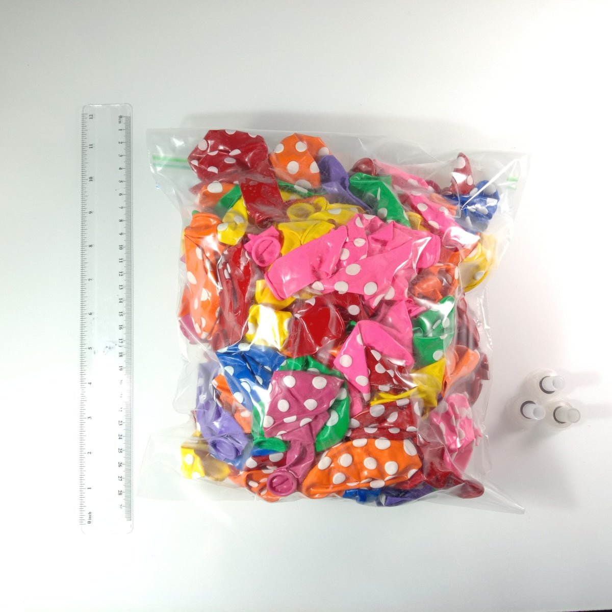 Large Bag of 12" Extra Large Polka Dot Balloons High Quality Rich Colours Including Hygiene Blowers - - Asia Sell