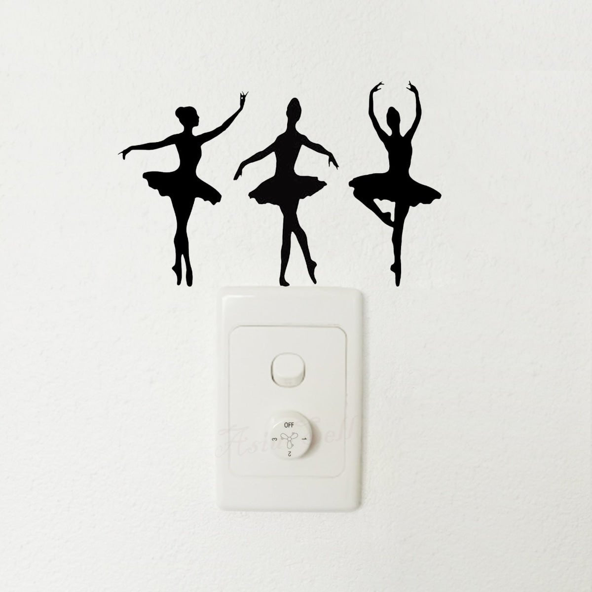 Light Switch Wall Stickers Sports Breakdancing Ballet Snowboarding Skating Stunt Bike Scooter Black - Ballet - Asia Sell