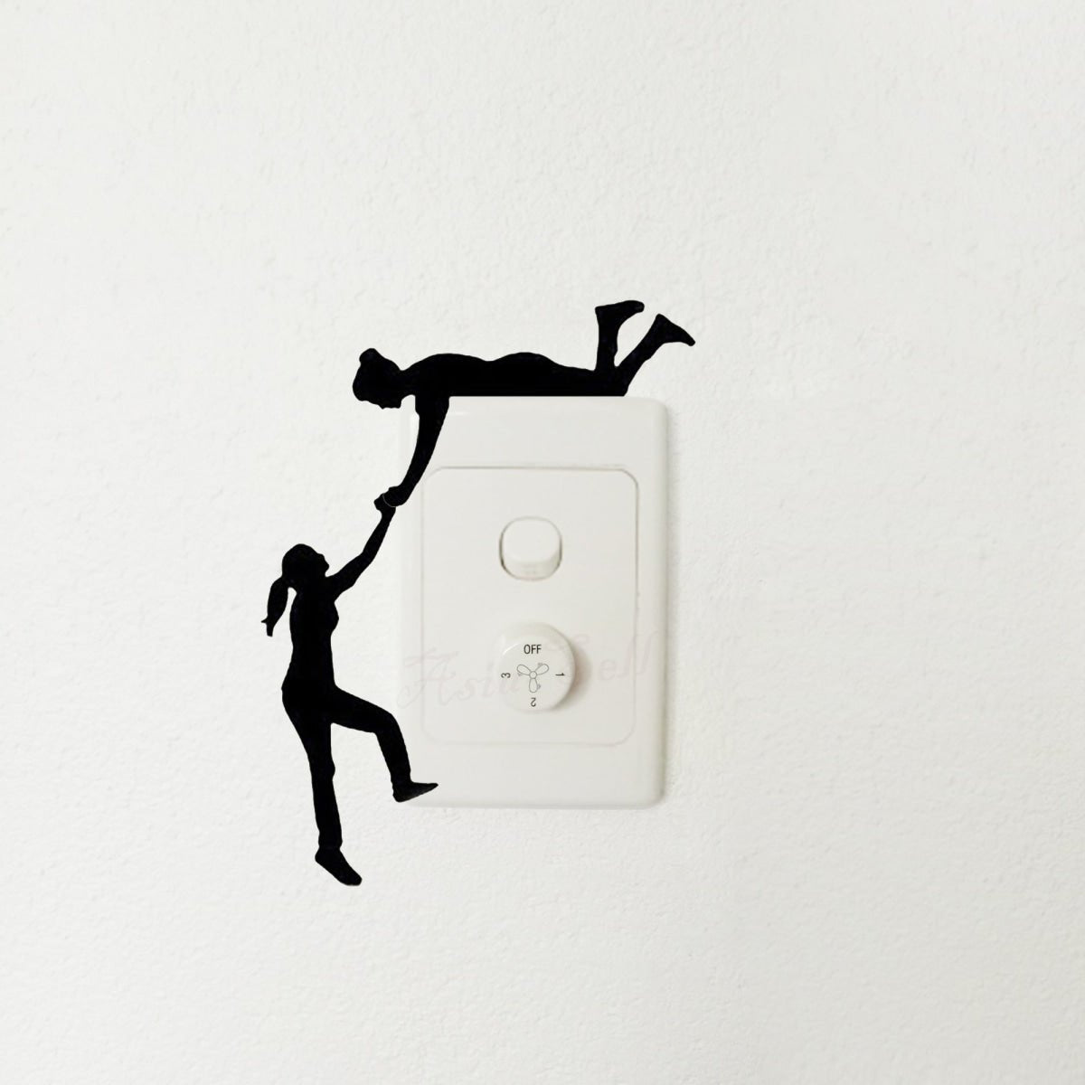 Light Switch Wall Stickers Sports Breakdancing Ballet Snowboarding Skating Stunt Bike Scooter Black - Lifting - Asia Sell