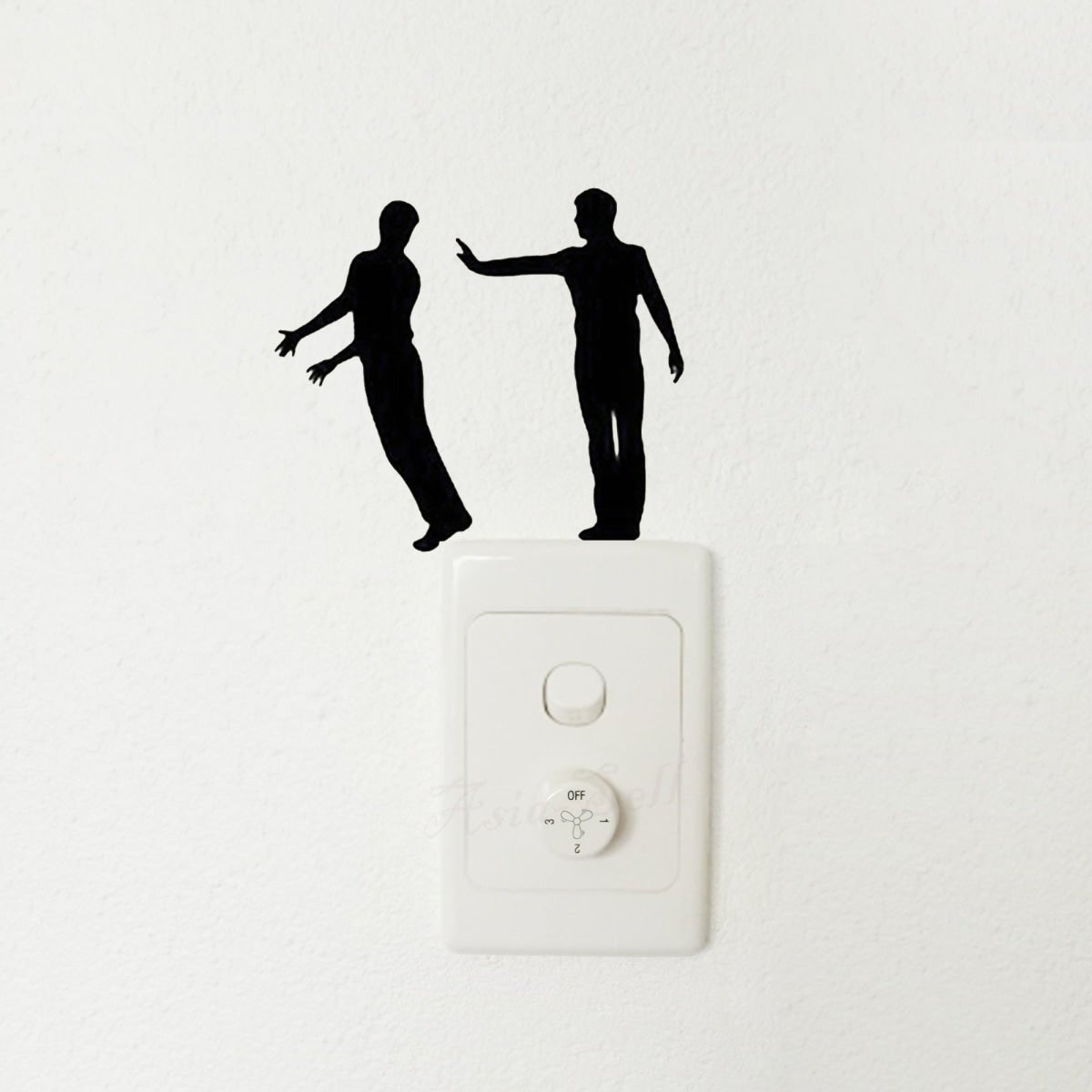 Light Switch Wall Stickers Sports Breakdancing Ballet Snowboarding Skating Stunt Bike Scooter Black - Pusher - Asia Sell