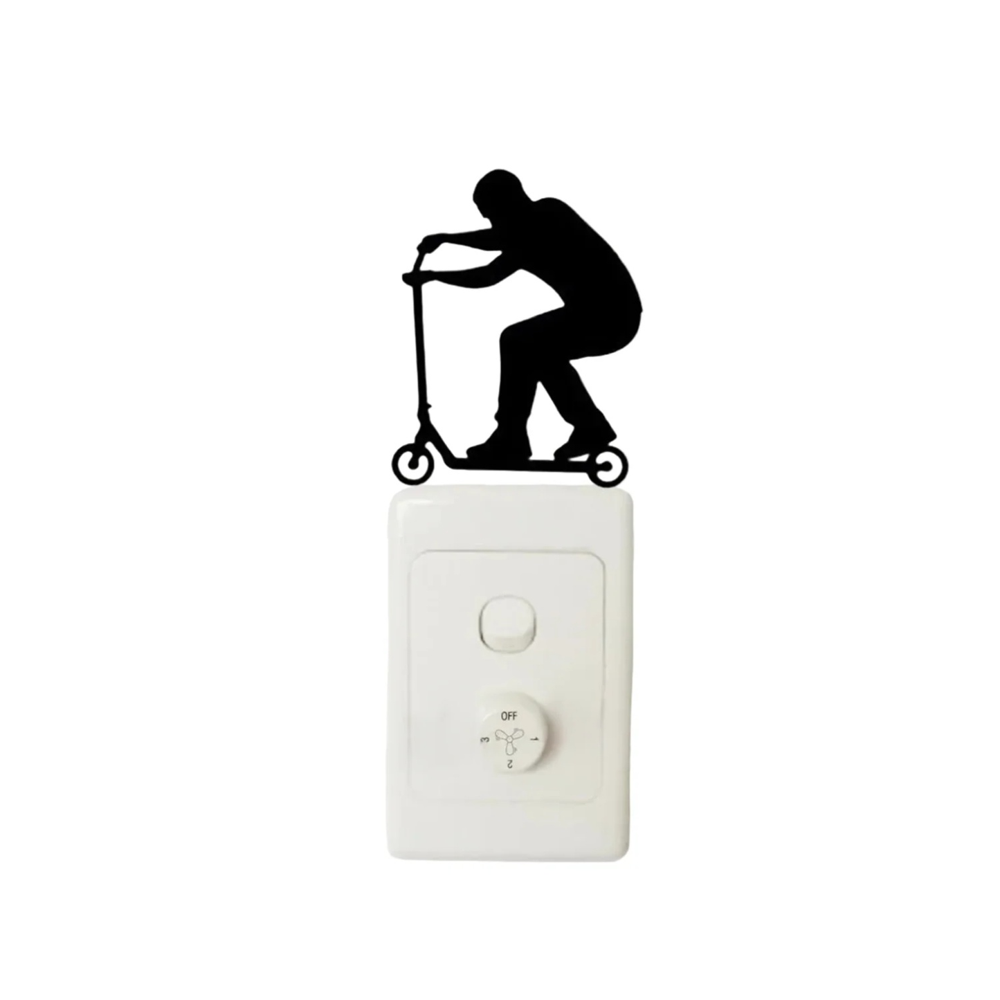 Light Switch Wall Stickers Sports Breakdancing Ballet Snowboarding Skating Stunt Bike Scooter Black - Scooter - Asia Sell