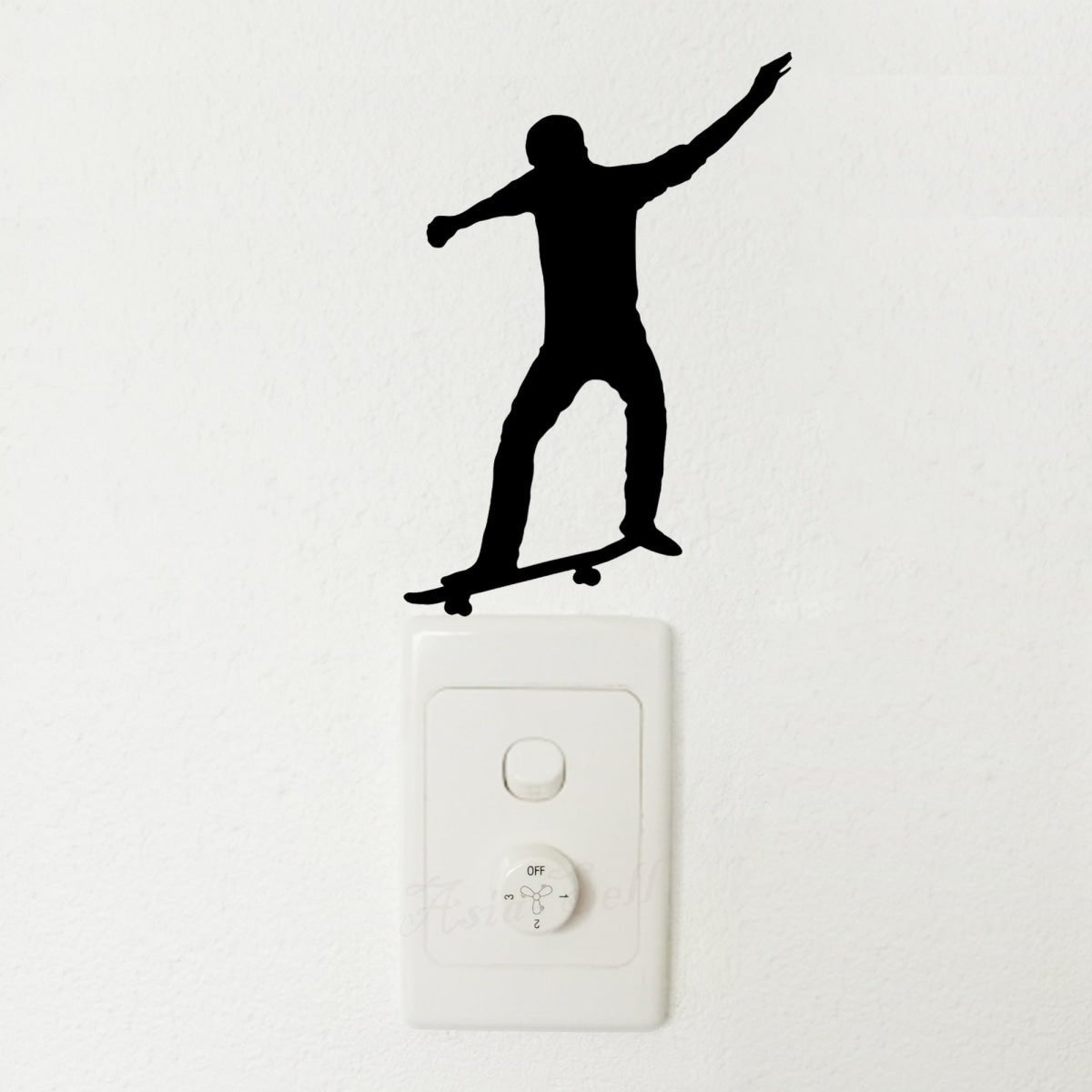 Light Switch Wall Stickers Sports Breakdancing Ballet Snowboarding Skating Stunt Bike Scooter Black - Skater - Asia Sell