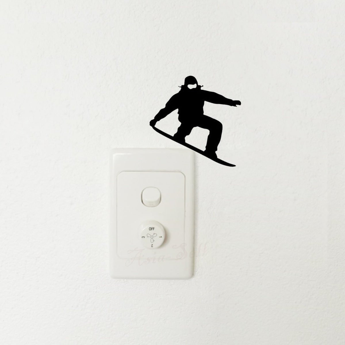 Light Switch Wall Stickers Sports Breakdancing Ballet Snowboarding Skating Stunt Bike Scooter Black - Snowboarder - Asia Sell