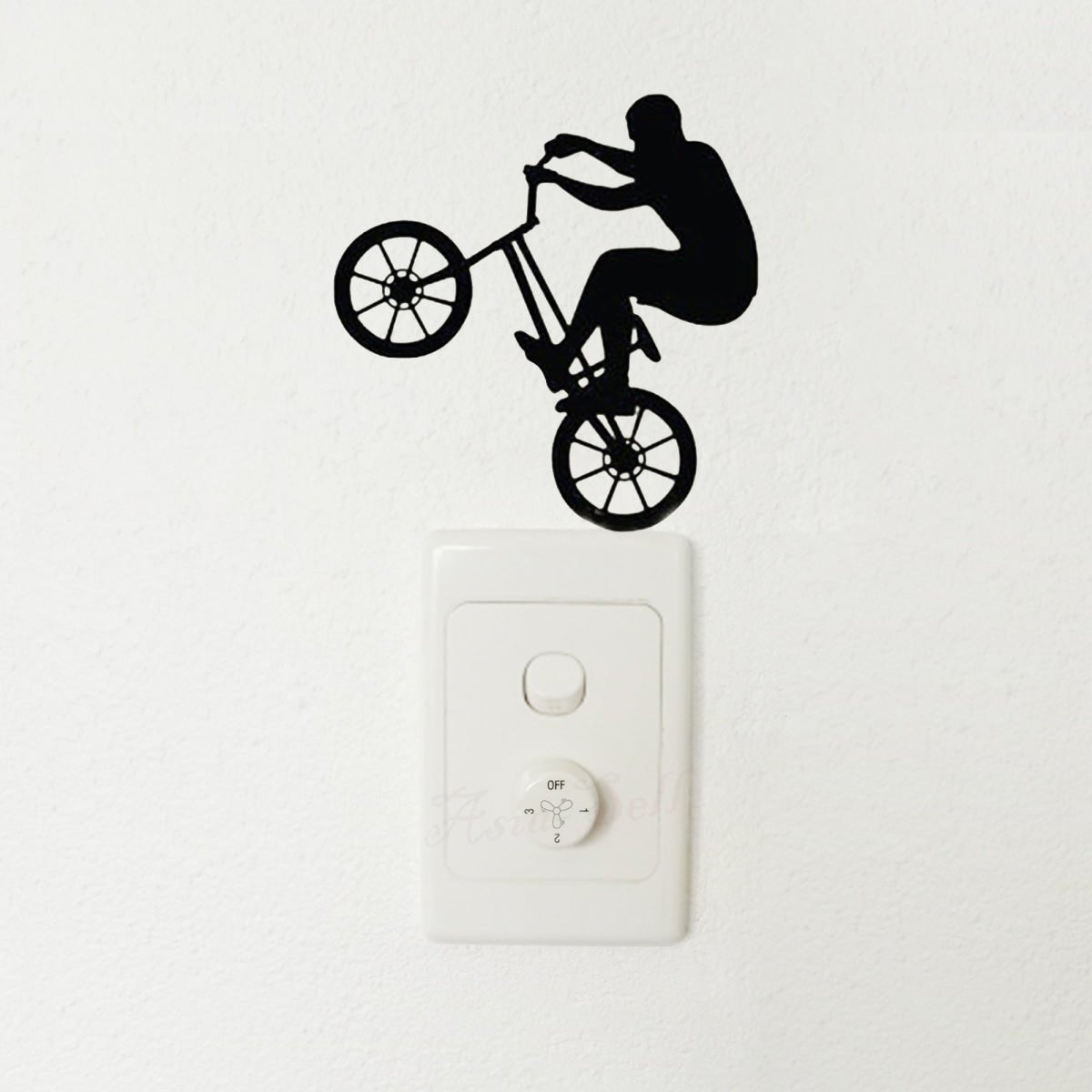 Light Switch Wall Stickers Sports Breakdancing Ballet Snowboarding Skating Stunt Bike Scooter Black - Stunk Bike - Asia Sell