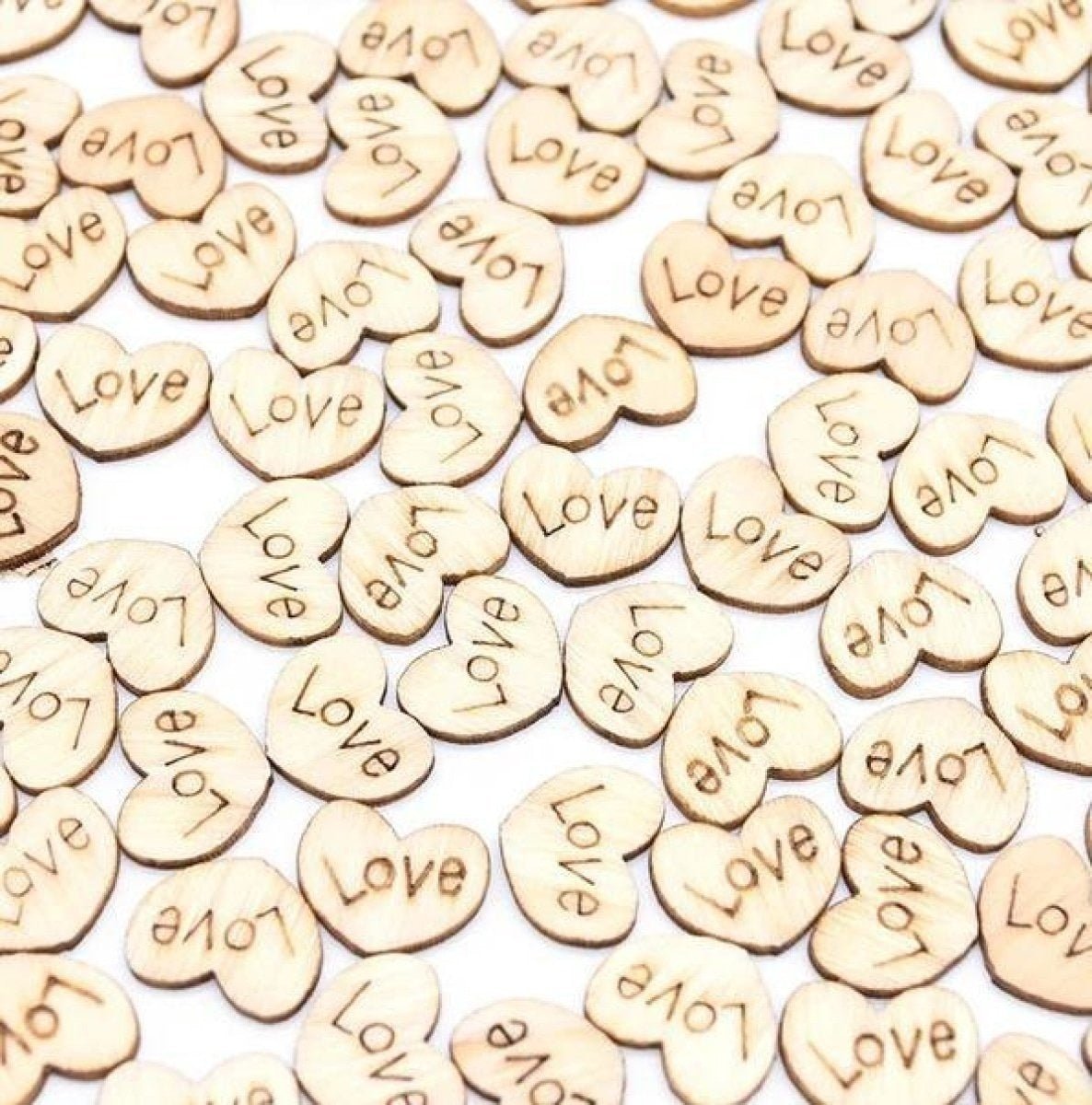Light Wooden Love Hearts Confetti Table Decoration Wood Table Scatter Wedding - - Asia Sell