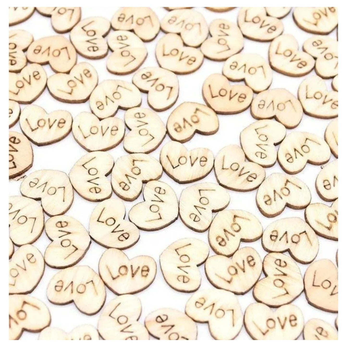 Light Wooden Love Hearts Confetti Table Decoration Wood Table Scatter Wedding - - Asia Sell