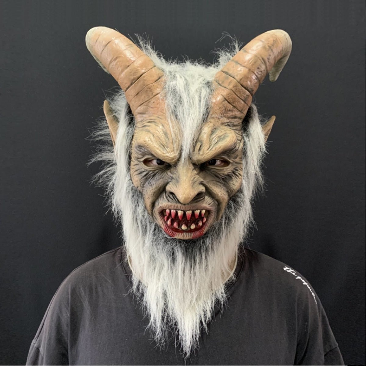 Lucifer Devil Mask Latex Halloween Scary Horned Demon Costume Horrible Horns Masks Party - - Asia Sell