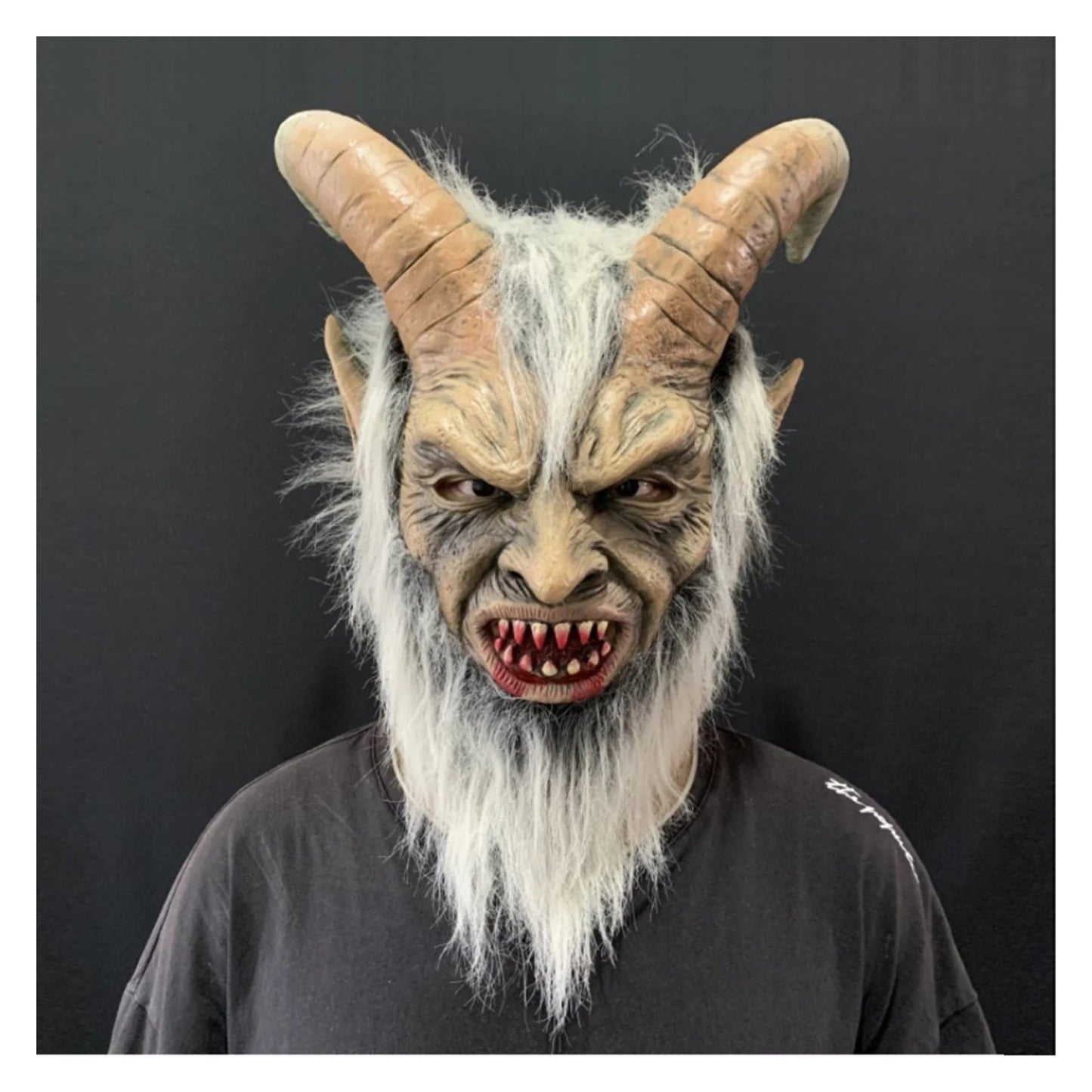 Lucifer Devil Mask Latex Halloween Scary Horned Demon Costume Horrible Horns Masks Party - - Asia Sell