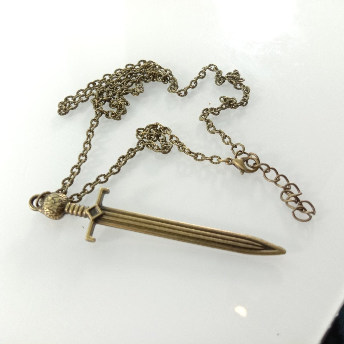 Luminous Glowing Bronze Necklace Pendant Glow In The Dark Sword Gift - - Asia Sell