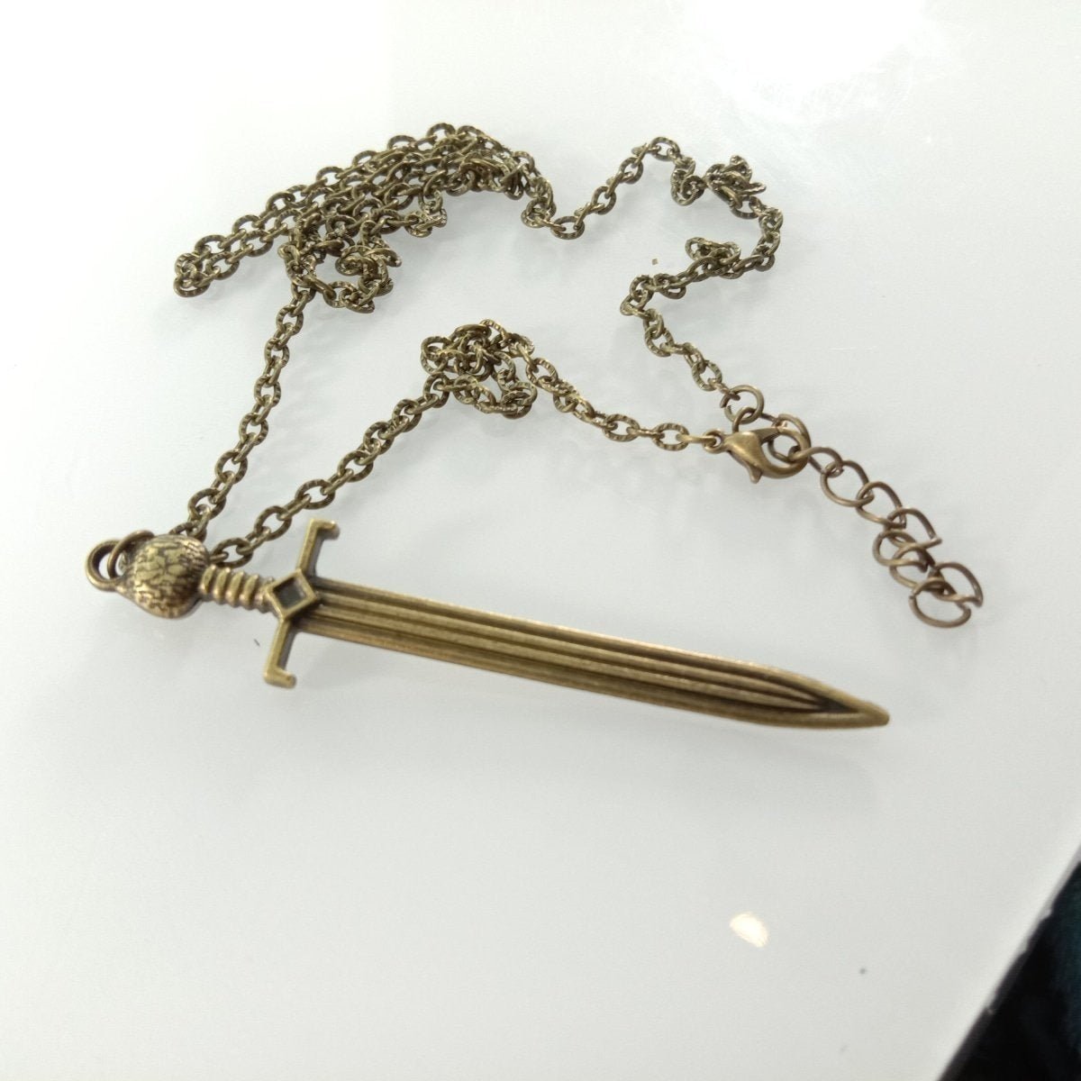 Luminous Glowing Bronze Necklace Pendant Glow In The Dark Sword Gift - - Asia Sell