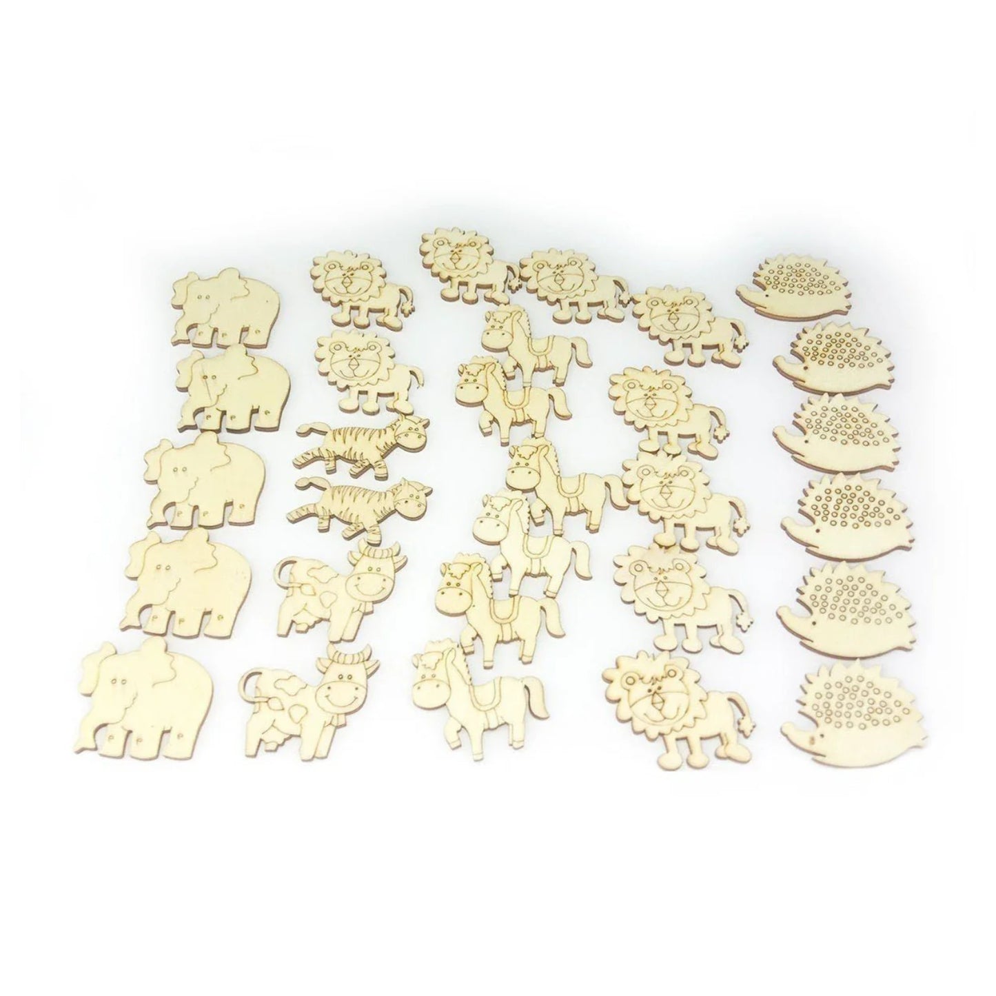 Mixed Wooden Animal Shapes Pieces Violin Guitar Wood Scrapbooking Decorations Craft - Land Animals - Asia Sell