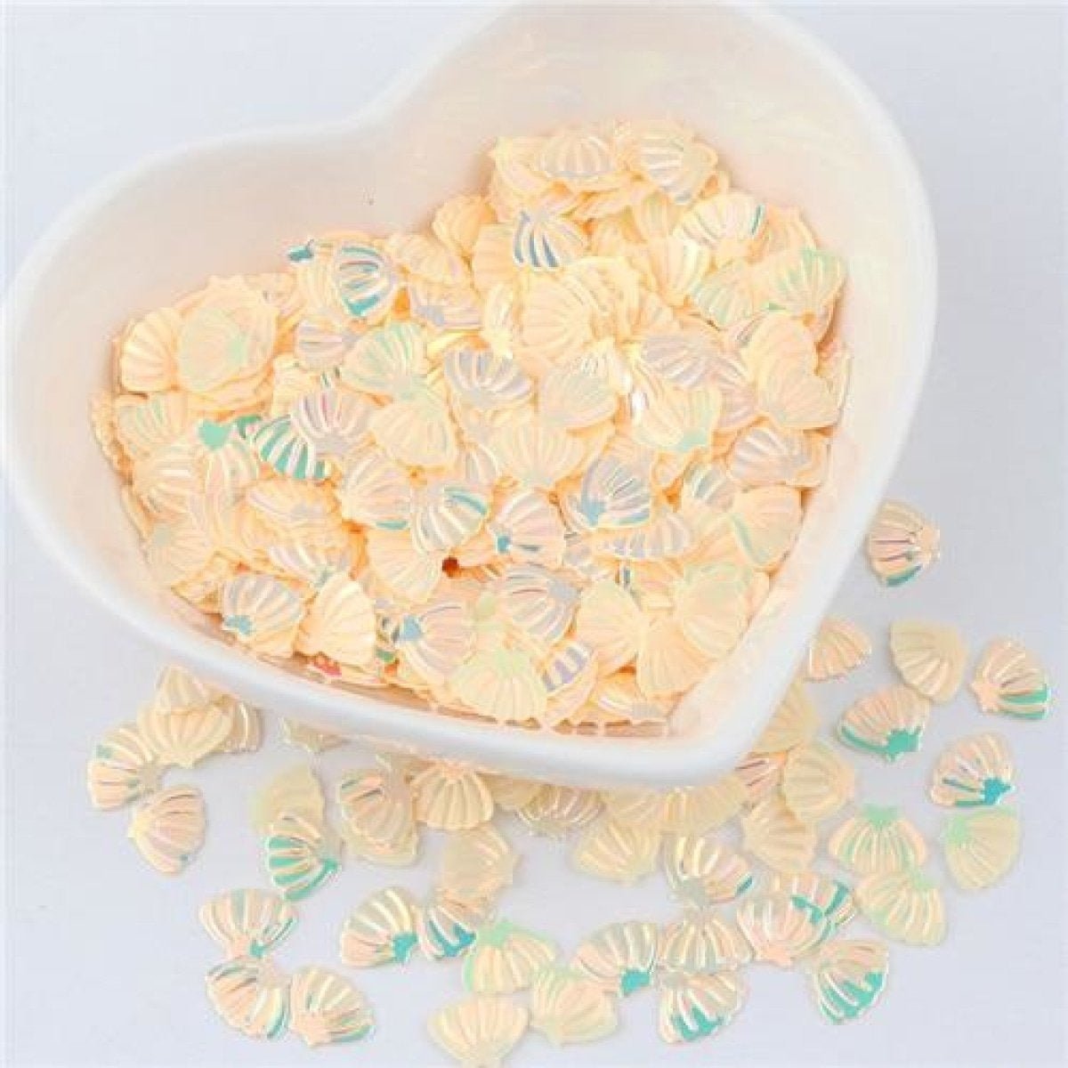 Nail Glitter Sequins 6x8mm Sea Shell Shape 10g PVC Rhinestones Decorations - Apricot Gold - Asia Sell
