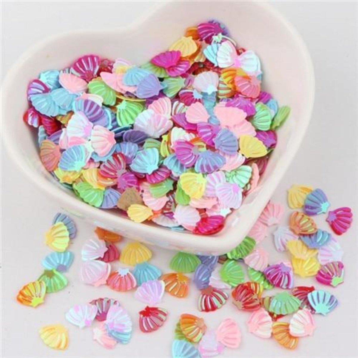 Nail Glitter Sequins 6x8mm Sea Shell Shape 10g PVC Rhinestones Decorations - Mix - Asia Sell