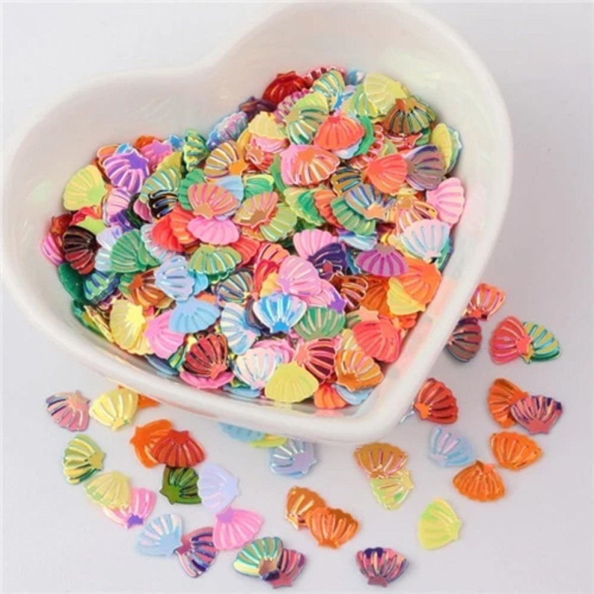 Nail Glitter Sequins 6x8mm Sea Shell Shape 10g PVC Rhinestones Decorations - Mix Gold - Asia Sell