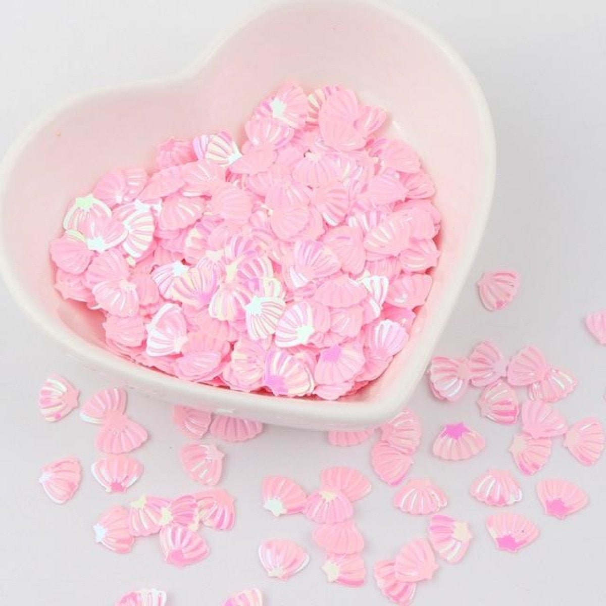 Nail Glitter Sequins 6x8mm Sea Shell Shape 10g PVC Rhinestones Decorations - Pink - Asia Sell