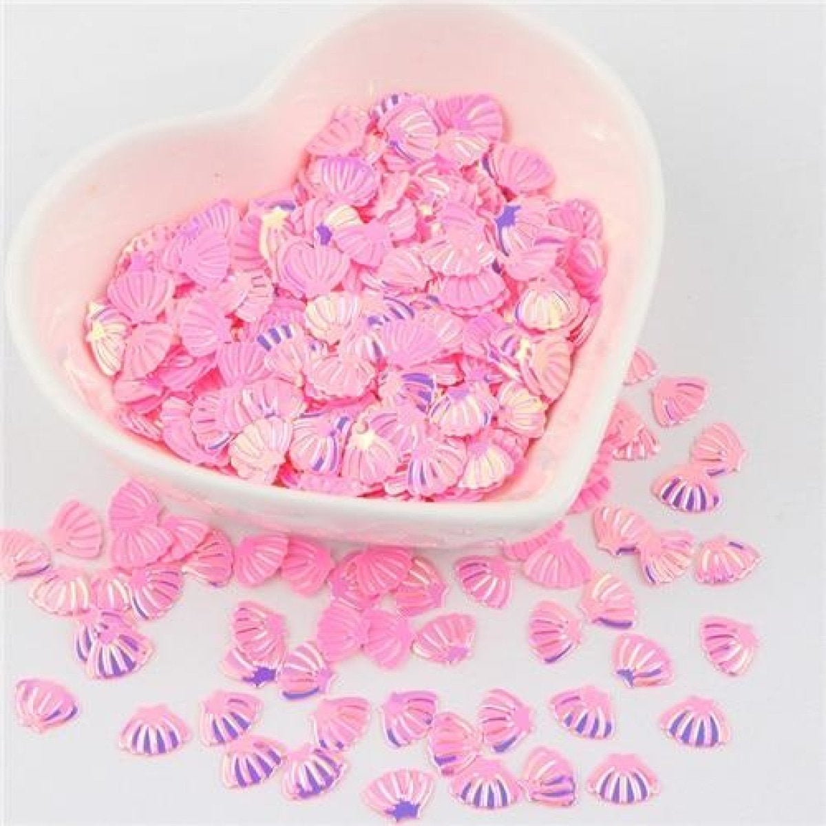 Nail Glitter Sequins 6x8mm Sea Shell Shape 10g PVC Rhinestones Decorations - Pink Gold - Asia Sell
