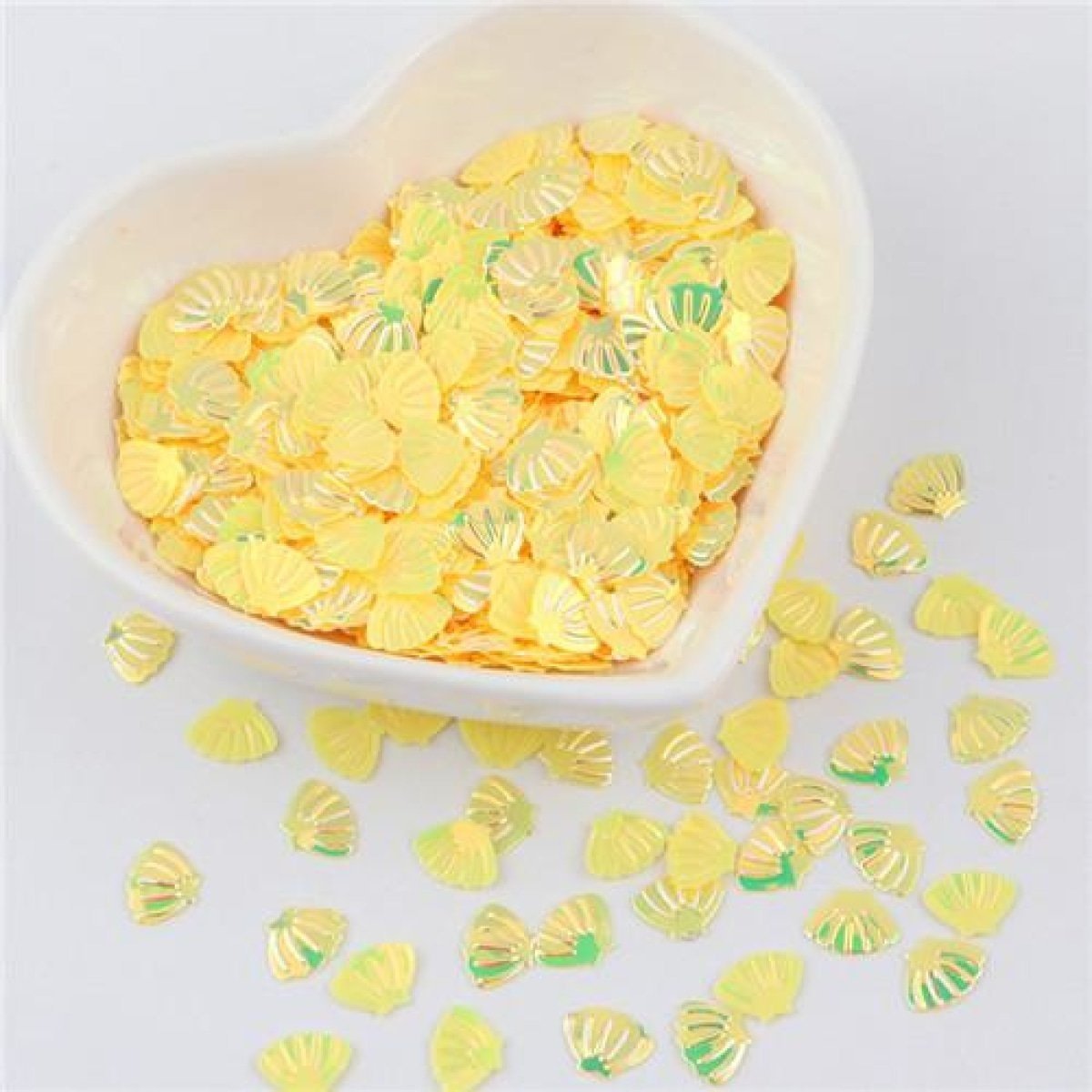 Nail Glitter Sequins 6x8mm Sea Shell Shape 10g PVC Rhinestones Decorations - Yellow Gold - Asia Sell