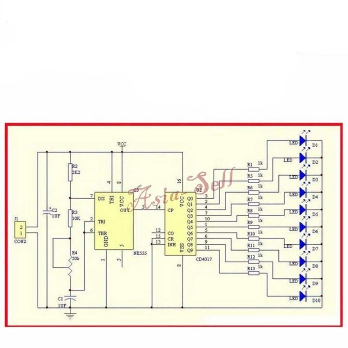 NE555+CD4017 Light Water Flowing Light LED Module DIY Kit Smart Electronics - Kit - Asia Sell