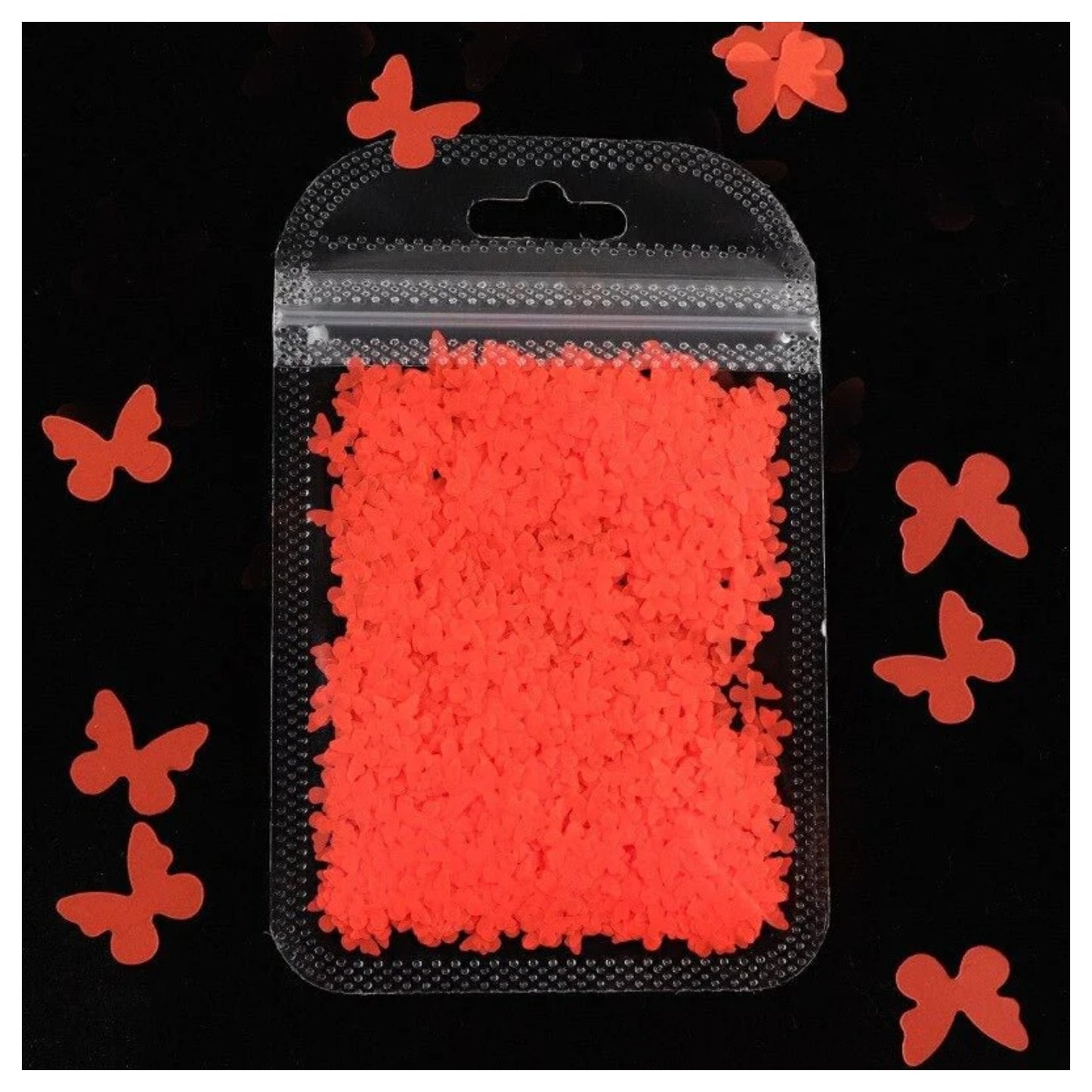 Neon Butterfly Nail Art Glitter for Face Body Nails Neon Bright - Red - Asia Sell