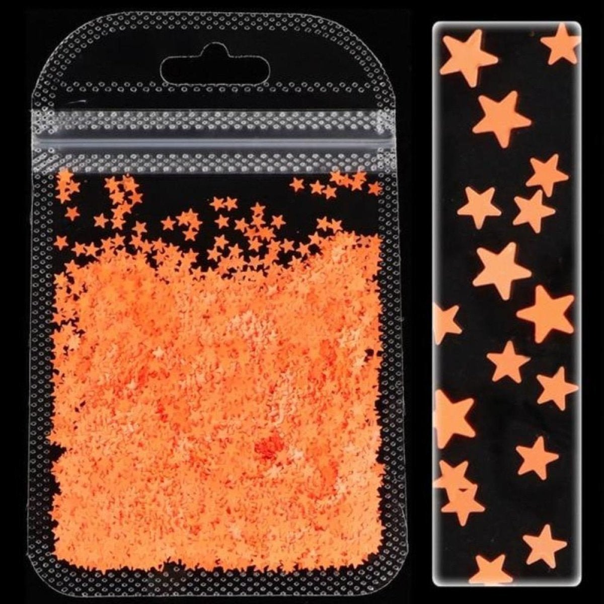 Neon Nail Art Glitter Fluorescent Star Sequins Flakes Shining Acrylic Gel Nails - Dark Orange - Asia Sell