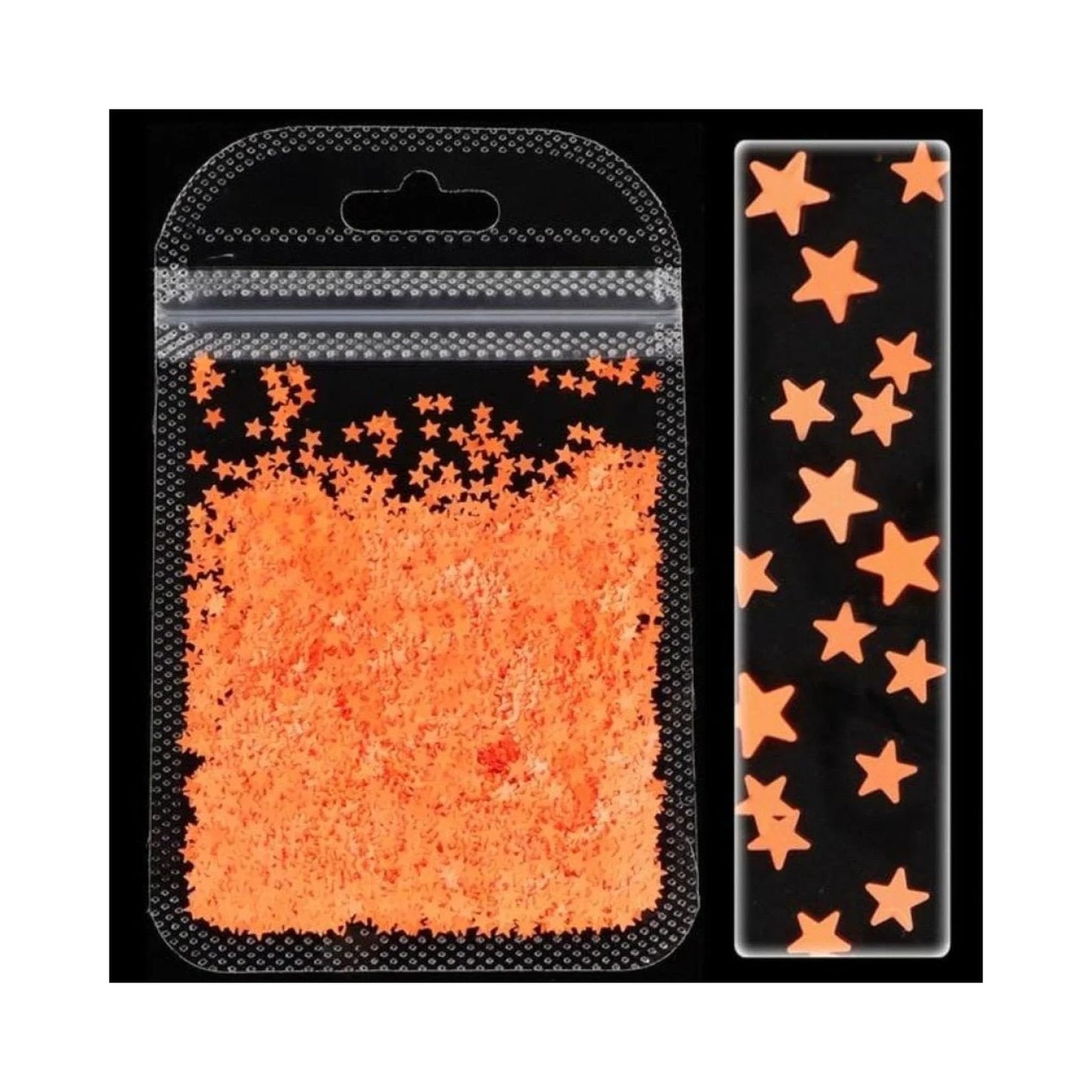 Neon Nail Art Glitter Fluorescent Star Sequins Flakes Shining Acrylic Gel Nails - Dark Orange - Asia Sell