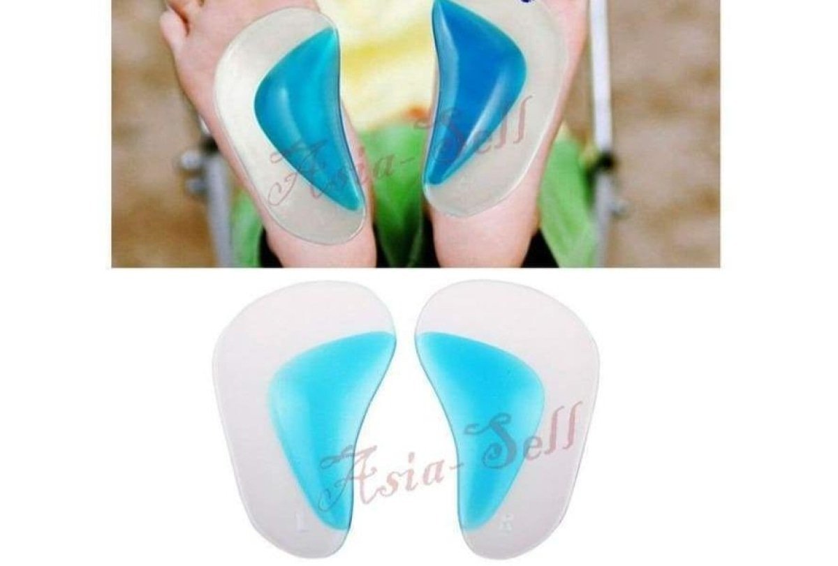 Orthotic Arch Supports Insoles Flat Foot Gel Flatfoot Corrector Shoe Silicone Insert - Large 9.7x5.8cm - Asia Sell