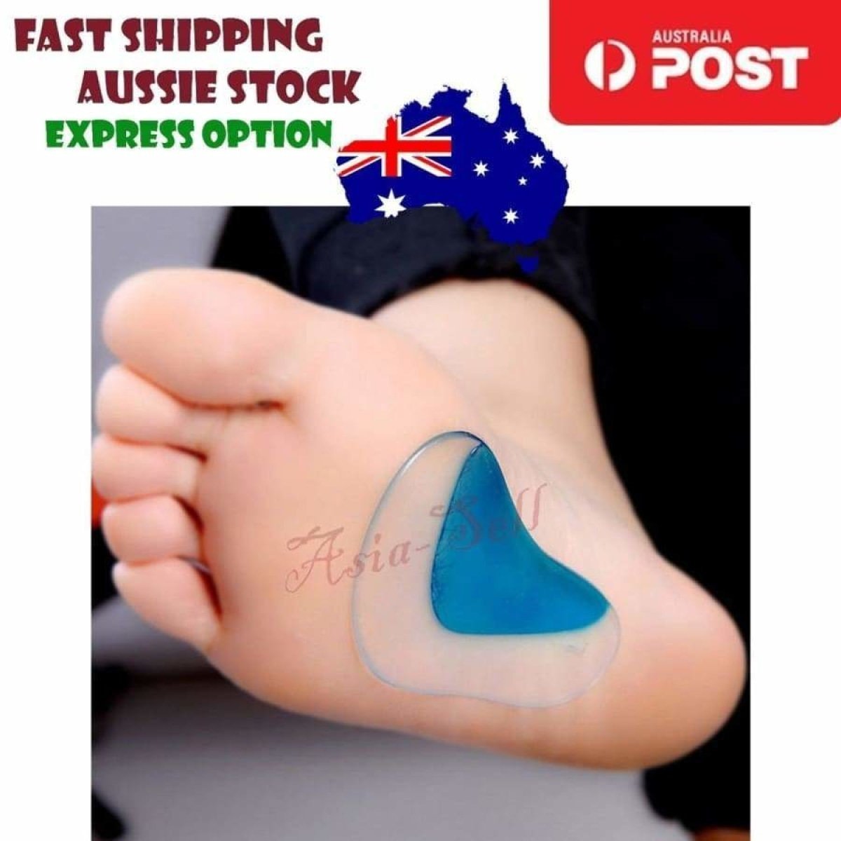 Orthotic Arch Supports Insoles Flat Foot Gel Flatfoot Corrector Shoe Silicone Insert - Small 8.7x4.5cm - Asia Sell