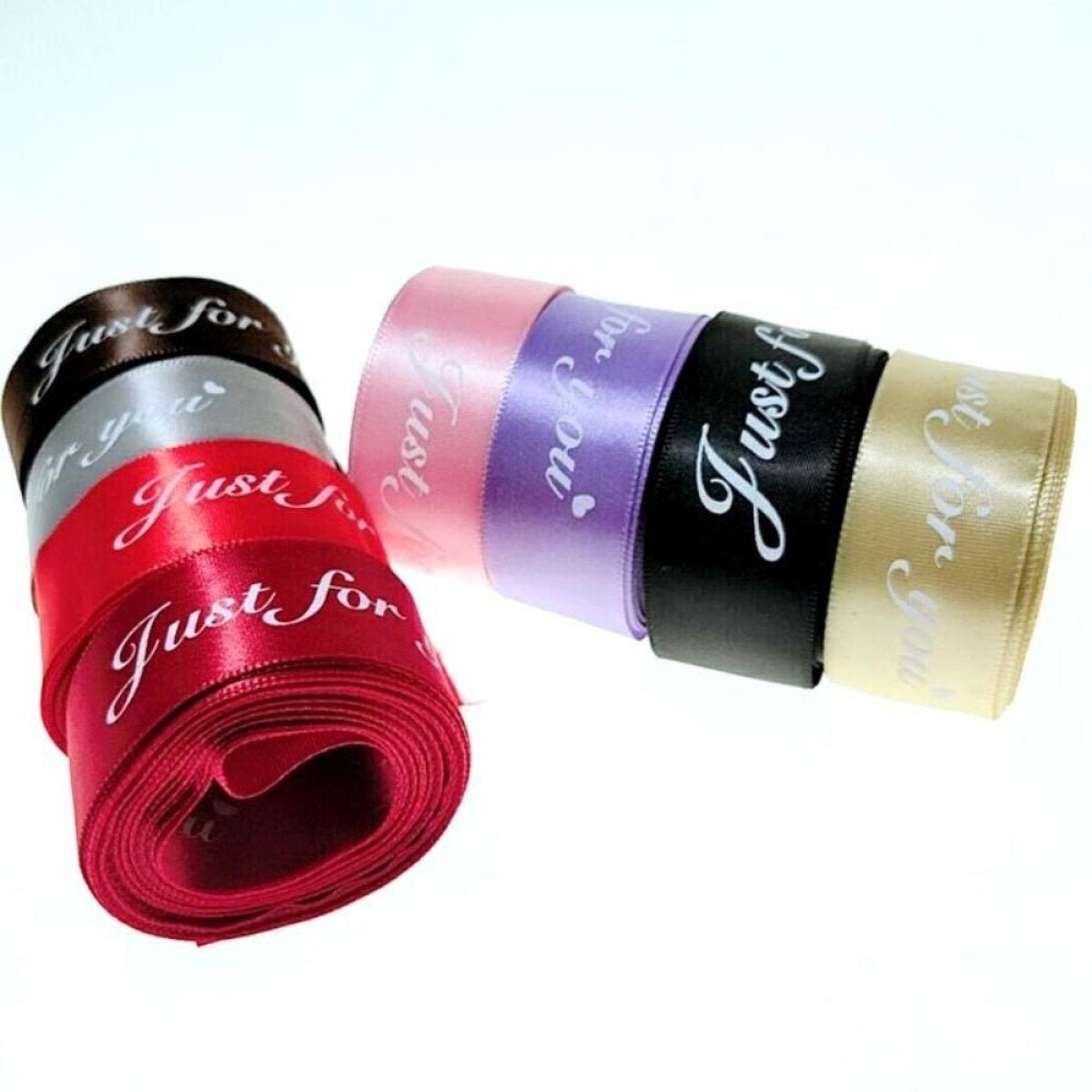 Printed Ribbon Just For You 25mm 8m Mixed Set Wedding Christmas Birthday Decorations - - Asia Sell