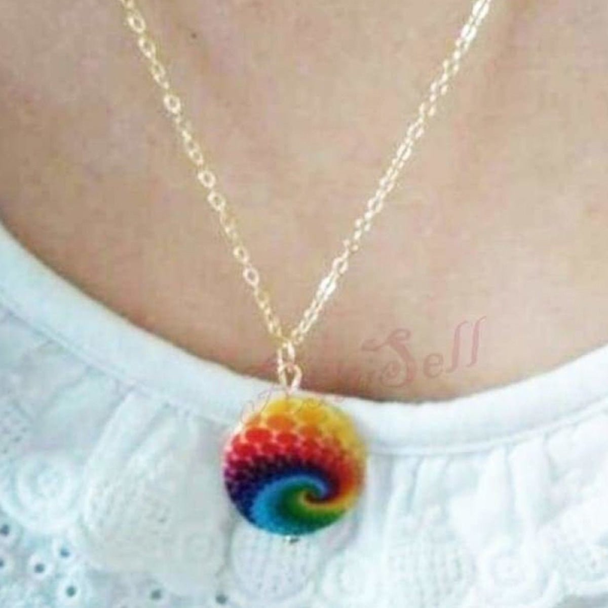 Rainbow Bohemia Pendant Necklace Fashion Jewelry Bohemian Beach Female - Silver - Asia Sell