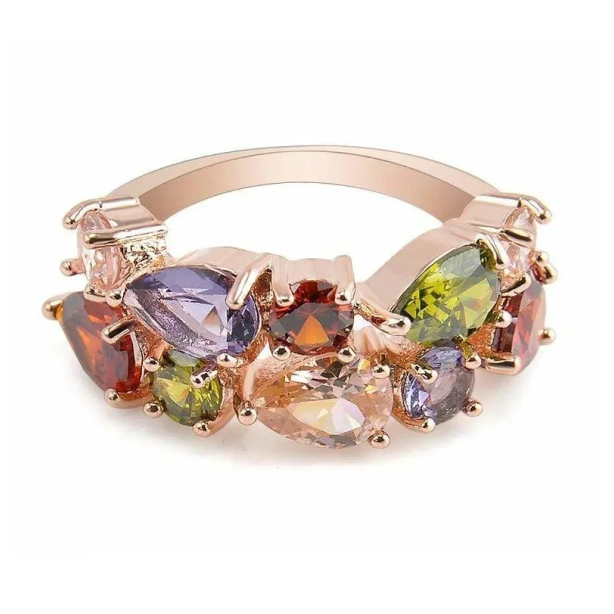 Rhinestone Ring Hypoallergenic Copper Engagement Wedding Womens - 6 - Asia Sell