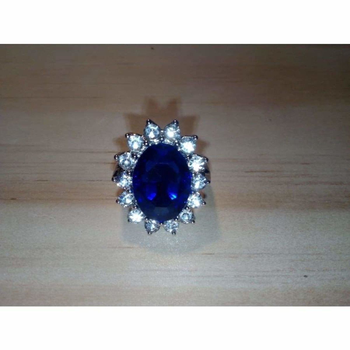 Set of 7 Womens Rings Blue Ring Silver Colour Size 6 7 8 9 10 Fashion Jewellery - - Asia Sell