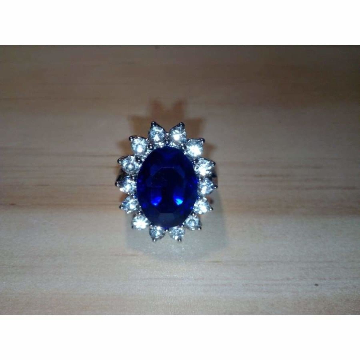 Set of 7 Womens Rings Blue Ring Silver Colour Size 6 7 8 9 10 Fashion Jewellery - - Asia Sell