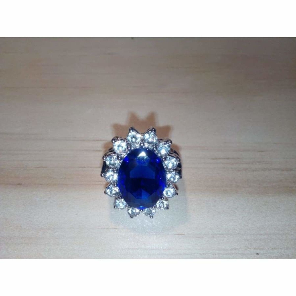 Set of 7 Womens Rings Blue Ring Silver Colour Size 6 7 8 9 10 Fashion Jewellery - - Asia Sell