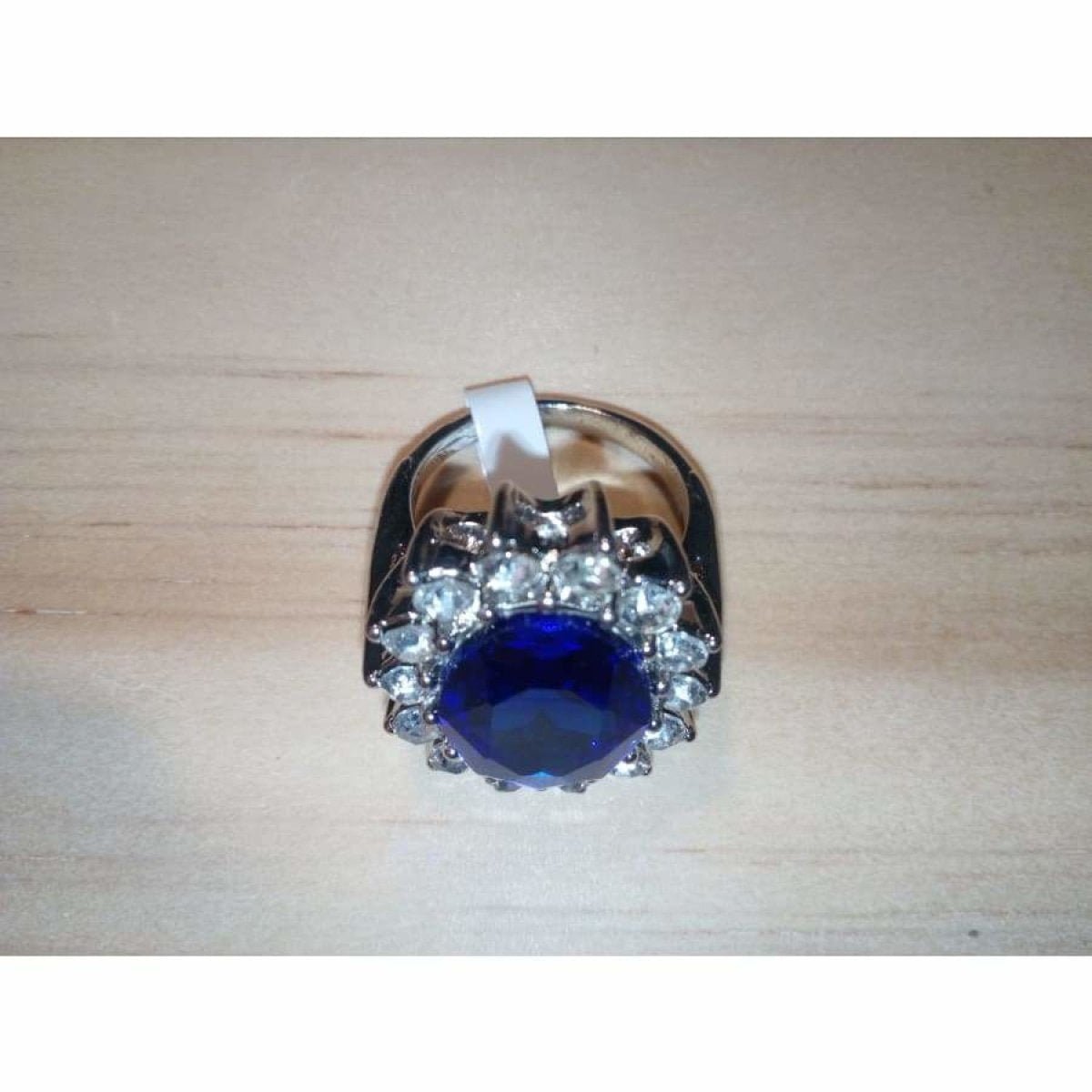 Set of 7 Womens Rings Blue Ring Silver Colour Size 6 7 8 9 10 Fashion Jewellery - - Asia Sell