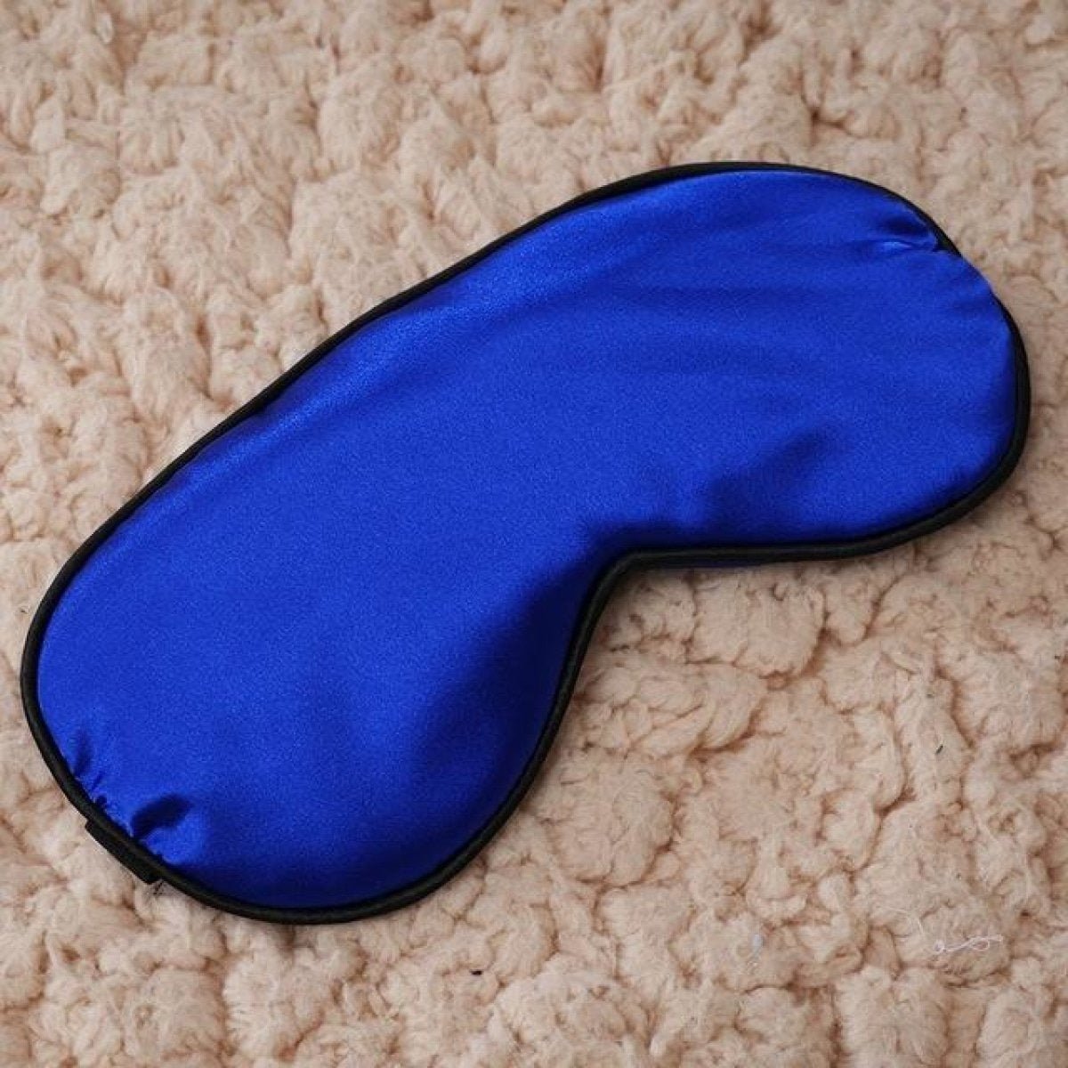 Silk Sleep Rest Eye Mask Padded Shade Cover Travel Relax Aid - Blue - Asia Sell