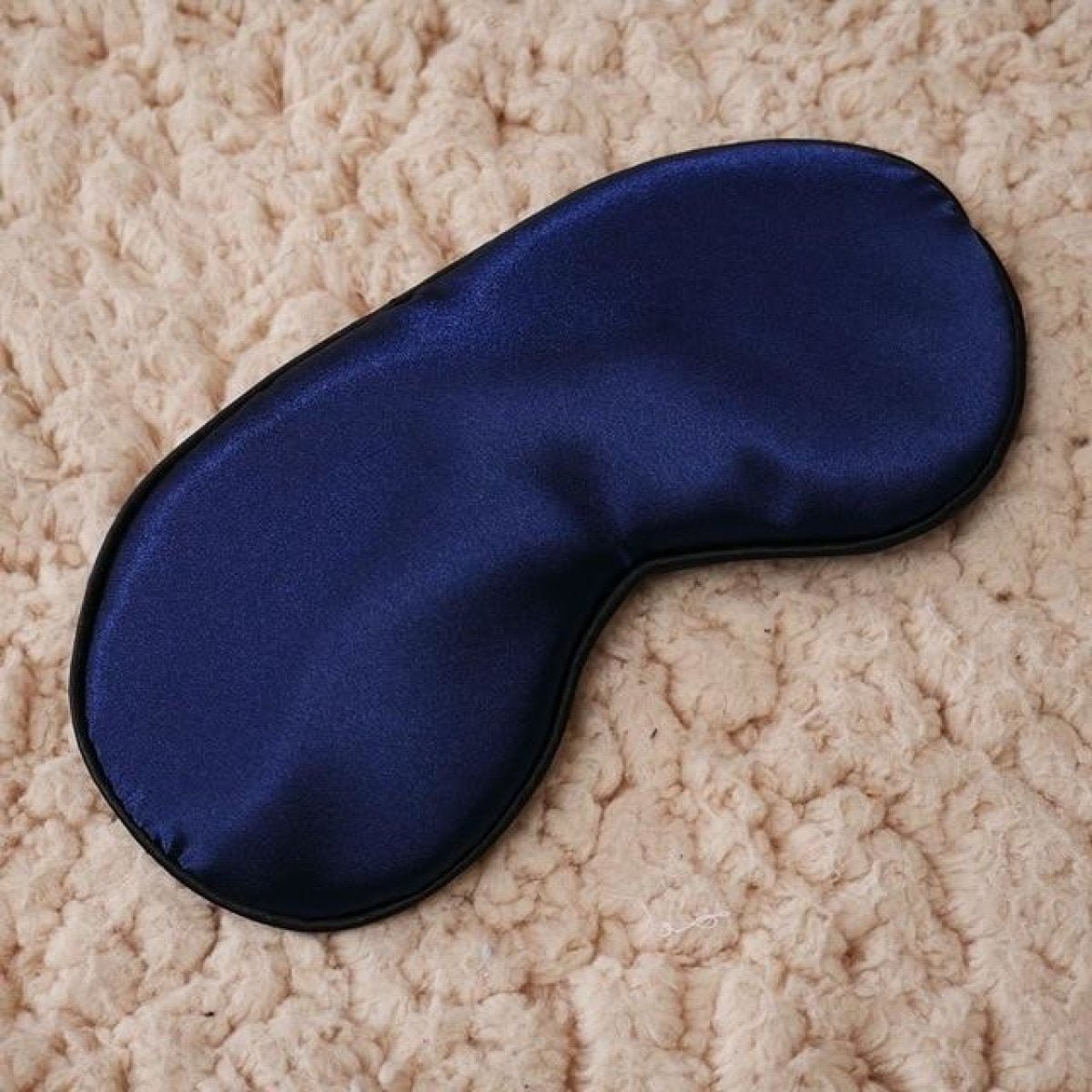 Silk Sleep Rest Eye Mask Padded Shade Cover Travel Relax Aid - Navy blue - Asia Sell