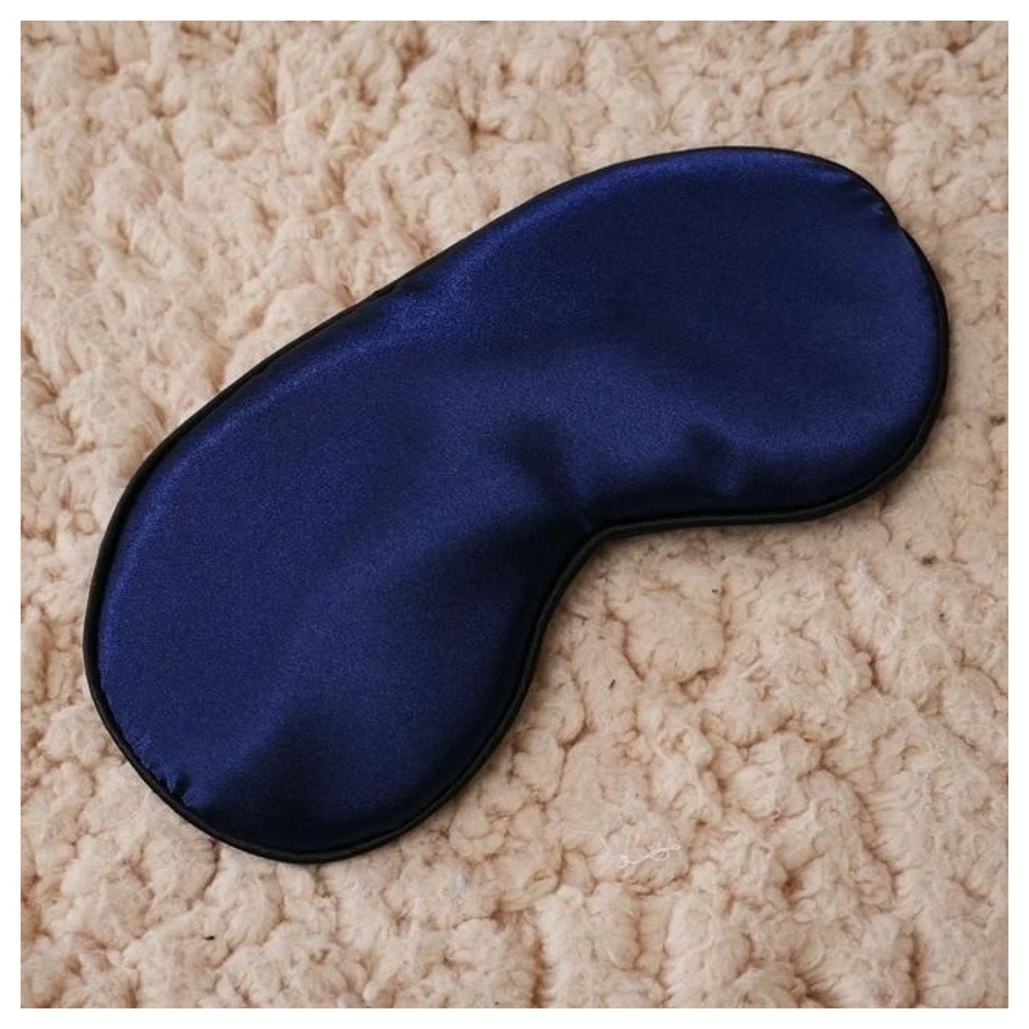 Silk Sleep Rest Eye Mask Padded Shade Cover Travel Relax Aid - Navy blue - Asia Sell