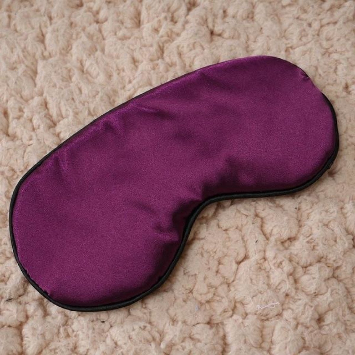 Silk Sleep Rest Eye Mask Padded Shade Cover Travel Relax Aid - Purple - Asia Sell