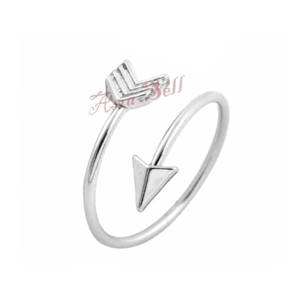 Size 6.5 Silver Colour Arrow Womens Ring Fashion Adjustable Wedding Gift Jewelry - - Asia Sell