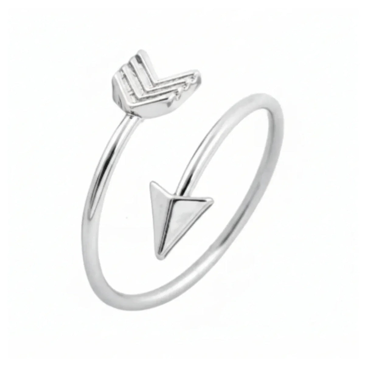 Size 6.5 Silver Colour Arrow Womens Ring Fashion Adjustable Wedding Gift Jewelry - - Asia Sell