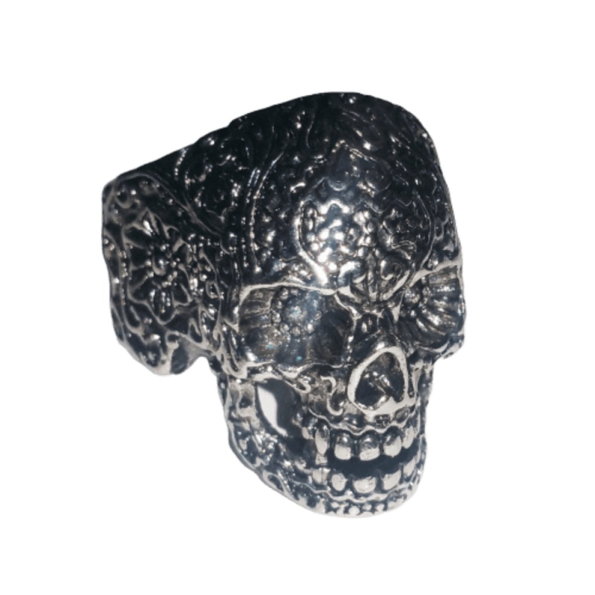 Skull Ring Head Evil Biker Stainless Steel Ring Silver Mens Rings Sizes 8-13 - 8 - Asia Sell