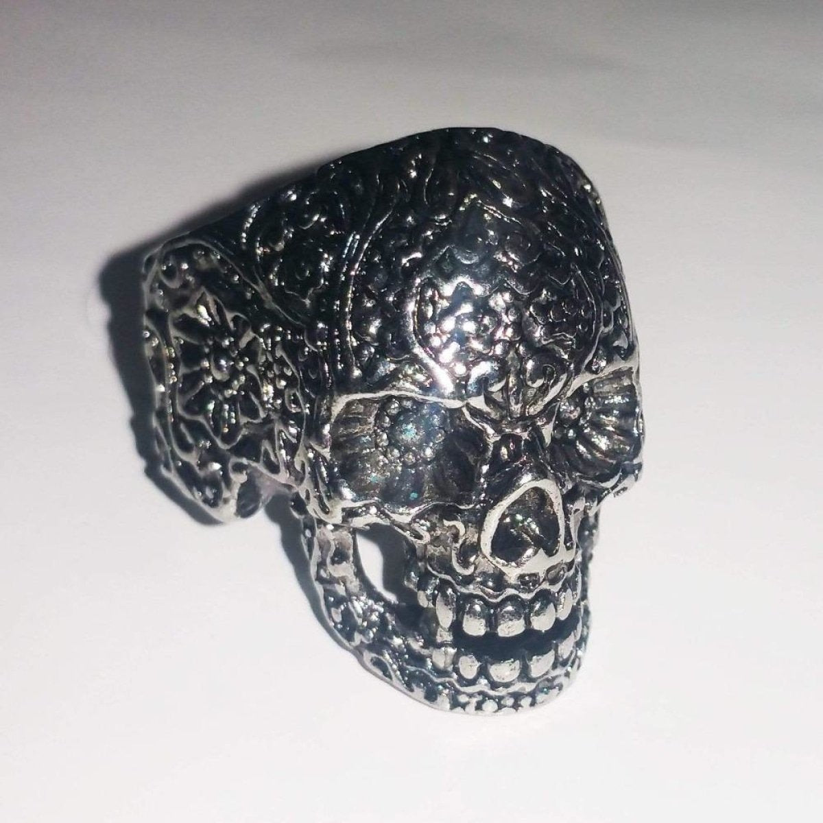 Skull Ring Head Evil Biker Stainless Steel Ring Silver Mens Rings Sizes 8-13 - 8 - Asia Sell