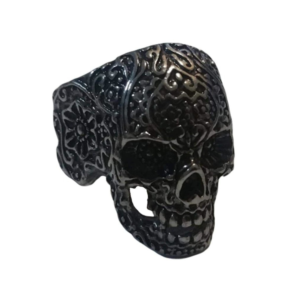 Skull Ring Head Evil Biker Stainless Steel Ring Silver Mens Rings Sizes 8-13 - 8 - Asia Sell