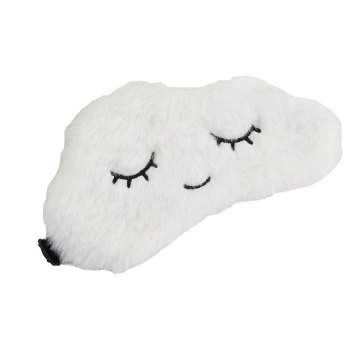 Soft Eye Mask Soft Plush Cartoon Cloud Eyelashes Sleeping Mask Eye Shade - White - Asia Sell