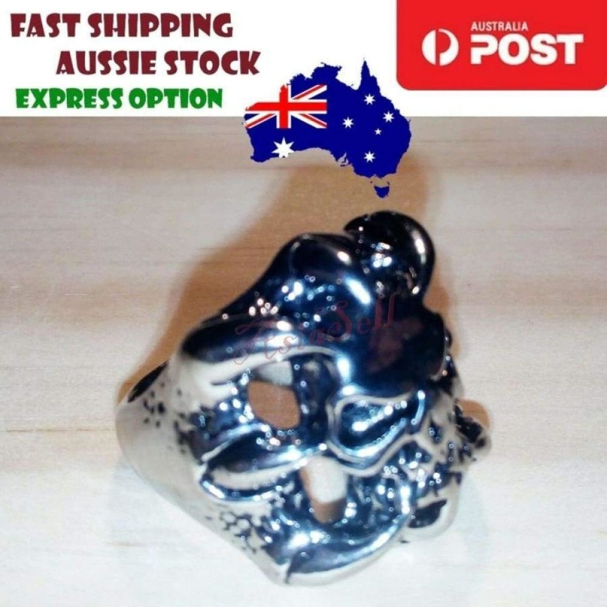 Stainless Steel Bikie Ring Mens Rings Animal Ape Skull Eye Size 7 8 9 10 11 12 - Skull 1 Size 10 U.S. - Asia Sell
