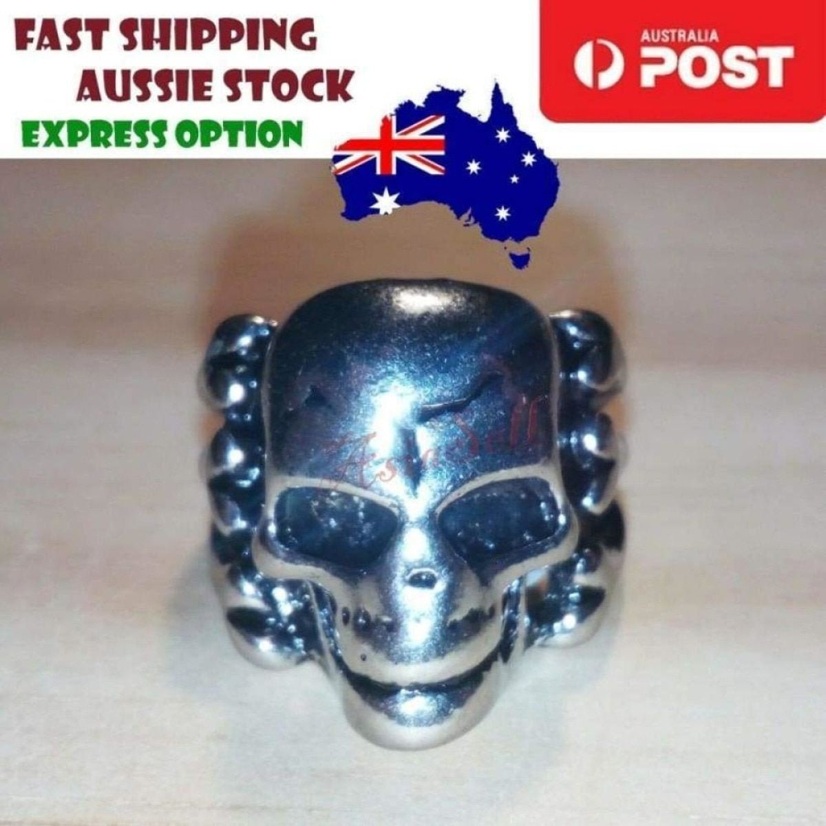 Stainless Steel Bikie Ring Mens Rings Animal Ape Skull Eye Size 7 8 9 10 11 12 - Skull 2 Size 8 U.S. - Asia Sell