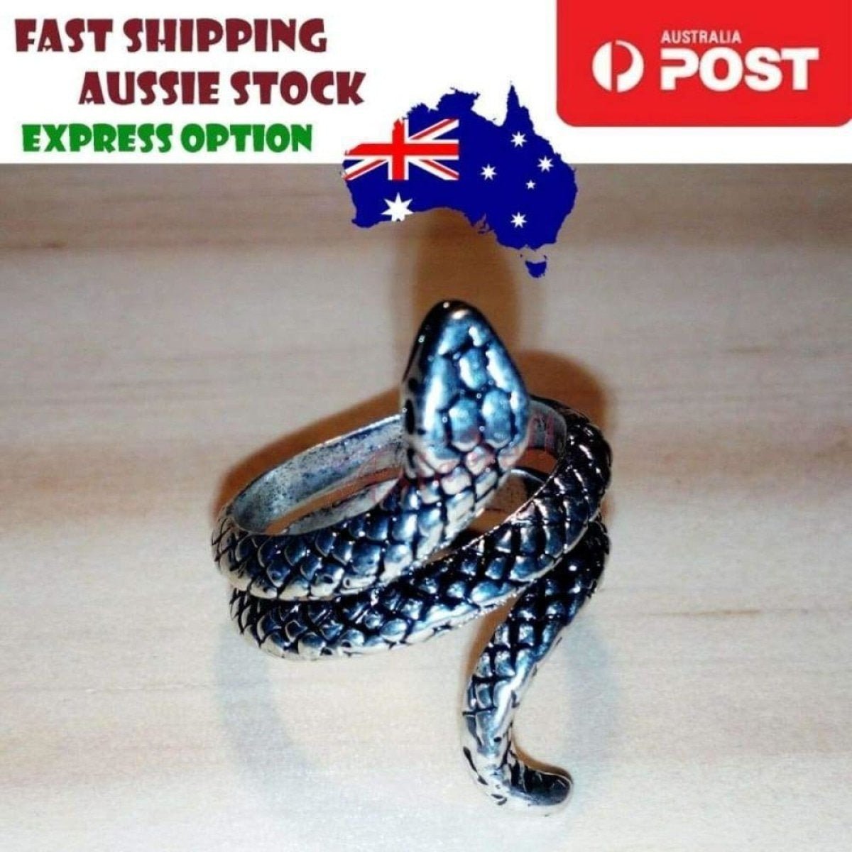 Stainless Steel Bikie Ring Mens Rings Animal Ape Skull Eye Size 7 8 9 10 11 12 - Snake - Size 6 U.S. - Asia Sell