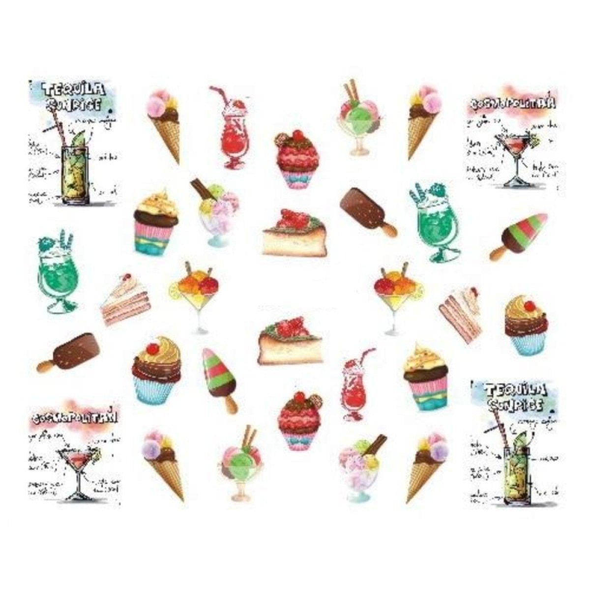Strawberry Summer Cake & Fruit Stickers For Nails Nail Art Manicure - STZ-482 - Asia Sell