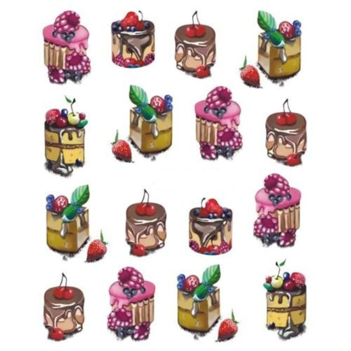 Strawberry Summer Cake & Fruit Stickers For Nails Nail Art Manicure - STZ-492 - Asia Sell